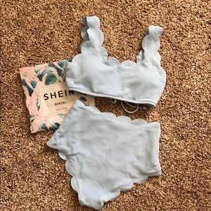 Blue high waisted bikini